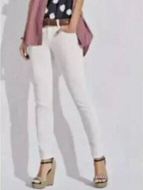 CABI Skinny Jeans Bright White Sz 6 #6073 EUC